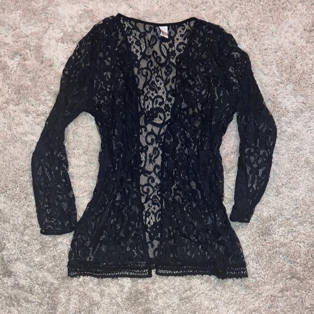 Black lace cardigan